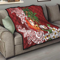 Polynesian Quilt Tropical Santa - Plumeria Red Vintage LT7 - Polynesian Pride