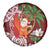 Polynesian Spare Tire Cover Tropical Santa - Plumeria Red Vintage