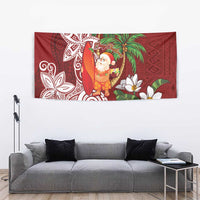 Polynesian Tapestry Tropical Santa - Plumeria Red Vintage LT7 - Polynesian Pride