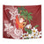 Polynesian Tapestry Tropical Santa - Plumeria Red Vintage