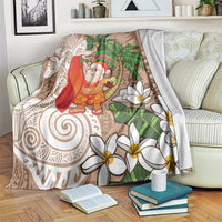 Polynesian Blanket Tropical Santa - Plumeria Beige Vintage LT7 Beige - Polynesian Pride