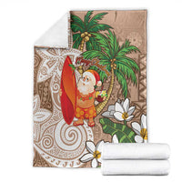 Polynesian Blanket Tropical Santa - Plumeria Beige Vintage LT7 - Polynesian Pride