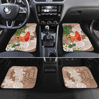 Polynesian Car Mats Tropical Santa - Plumeria Beige Vintage LT7 Set 4pcs Beige - Polynesian Pride