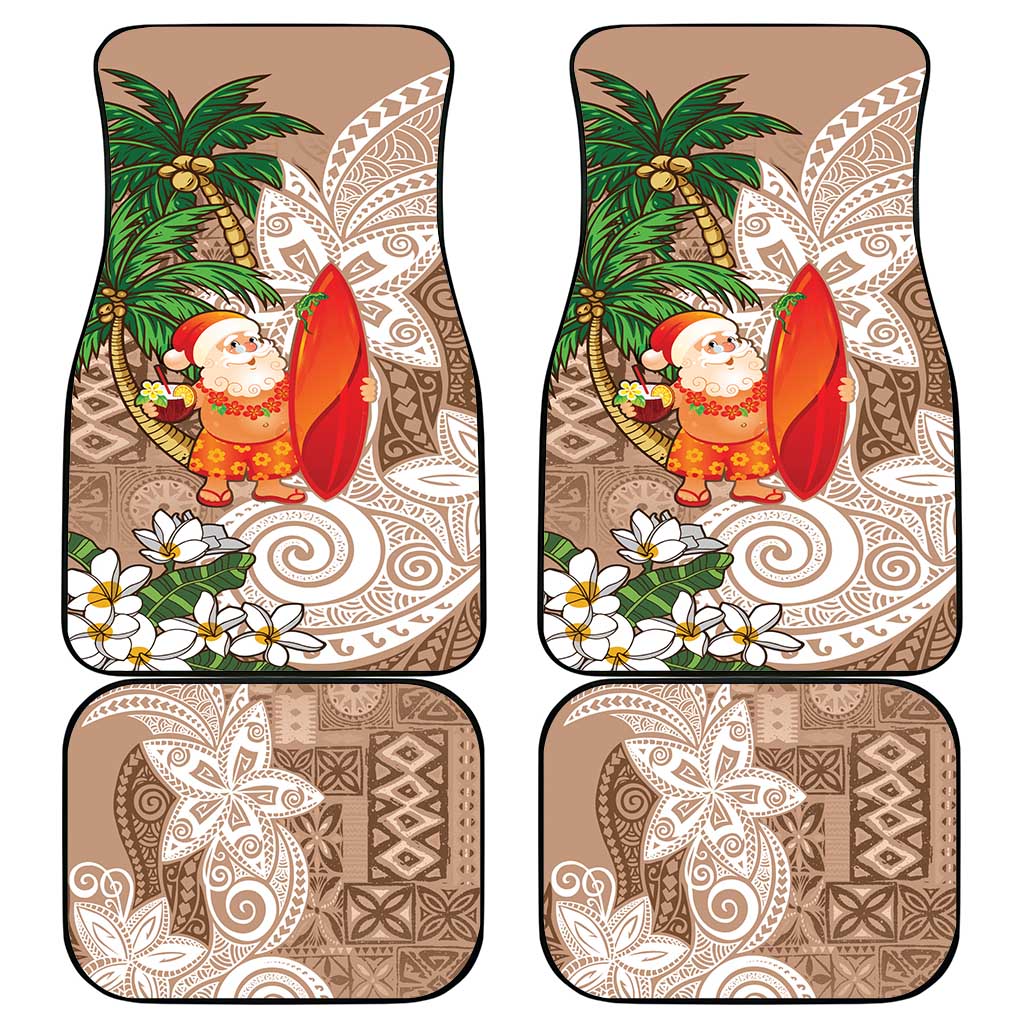 Polynesian Car Mats Tropical Santa - Plumeria Beige Vintage LT7 - Polynesian Pride