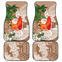 Polynesian Car Mats Tropical Santa - Plumeria Beige Vintage LT7 - Polynesian Pride