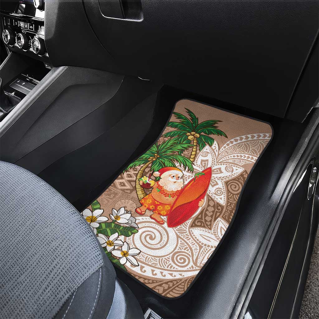 Polynesian Car Mats Tropical Santa - Plumeria Beige Vintage LT7 - Polynesian Pride