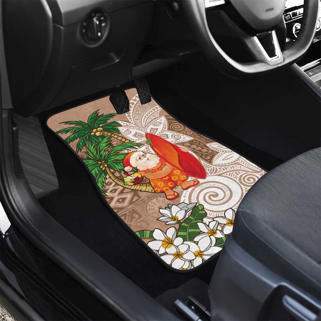 Polynesian Car Mats Tropical Santa - Plumeria Beige Vintage LT7 - Polynesian Pride