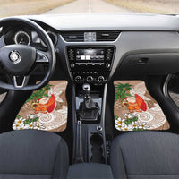 Polynesian Car Mats Tropical Santa - Plumeria Beige Vintage LT7 Set 2pcs - Front Beige - Polynesian Pride
