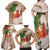 Polynesian Family Matching Off Shoulder Maxi Dress and Hawaiian Shirt Tropical Santa - Plumeria Beige Vintage