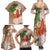 Polynesian Family Matching Summer Maxi Dress and Hawaiian Shirt Tropical Santa - Plumeria Beige Vintage