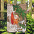 Polynesian Garden Flag Tropical Santa - Plumeria Beige Vintage