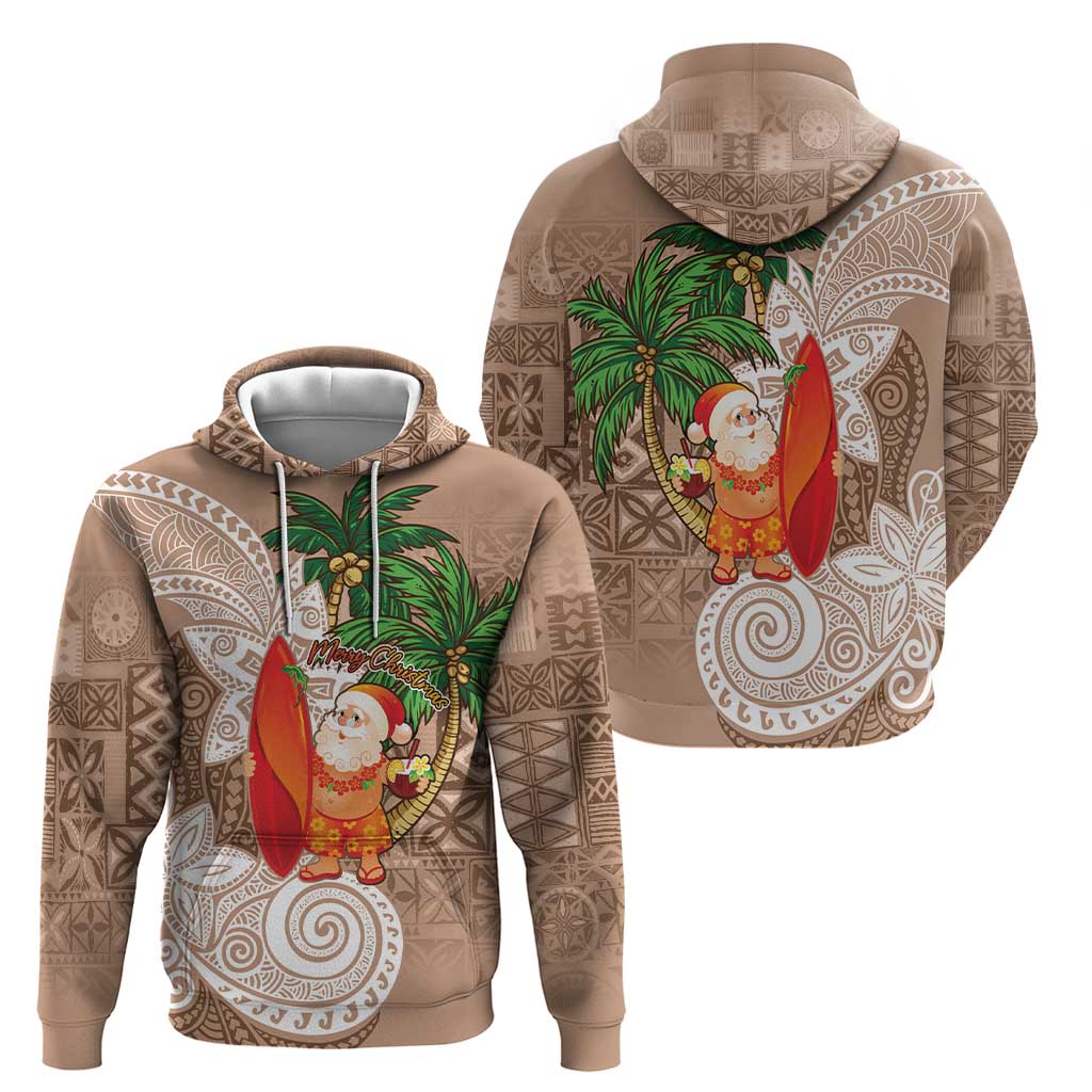 Polynesian Hoodie Tropical Santa - Plumeria Beige Vintage LT7 - Polynesian Pride