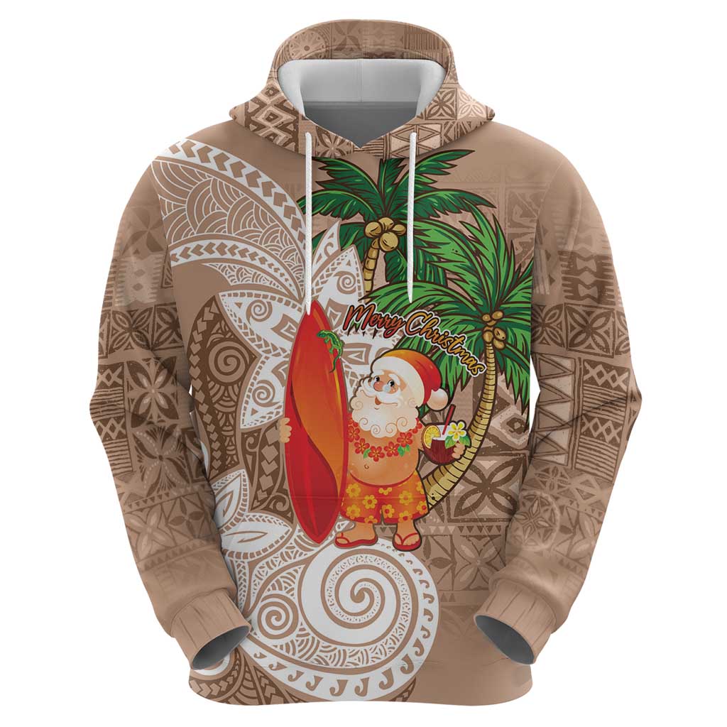 Polynesian Hoodie Tropical Santa - Plumeria Beige Vintage LT7 - Polynesian Pride