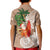 Polynesian Kid Polo Shirt Tropical Santa - Plumeria Beige Vintage