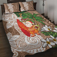 Polynesian Quilt Bed Set Tropical Santa - Plumeria Beige Vintage LT7 Beige - Polynesian Pride
