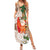 Polynesian Summer Maxi Dress Tropical Santa - Plumeria Beige Vintage