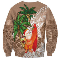 Polynesian Sweatshirt Tropical Santa - Plumeria Beige Vintage LT7 - Polynesian Pride