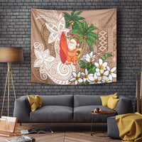 Polynesian Tapestry Tropical Santa - Plumeria Beige Vintage LT7 Beige - Polynesian Pride