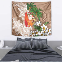 Polynesian Tapestry Tropical Santa - Plumeria Beige Vintage LT7 - Polynesian Pride