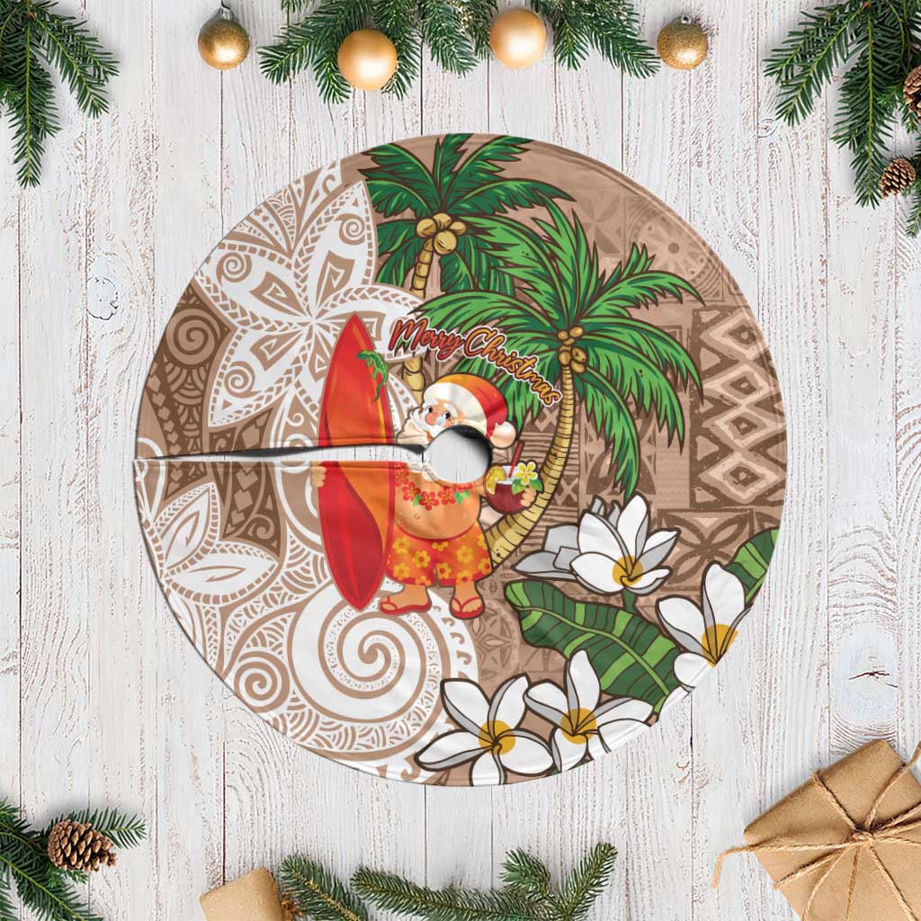 Polynesian Tree Skirt Tropical Santa - Plumeria Beige Vintage LT7 Casual Beige - Polynesian Pride