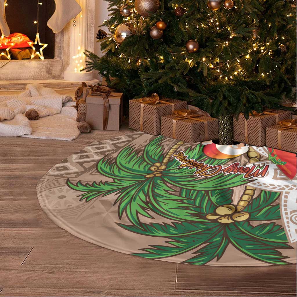 Polynesian Tree Skirt Tropical Santa - Plumeria Beige Vintage LT7 - Polynesian Pride