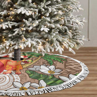 Polynesian Tree Skirt Tropical Santa - Plumeria Beige Vintage LT7 - Polynesian Pride