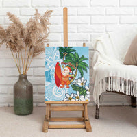 Polynesian Canvas Wall Art Tropical Santa - Plumeria Turquoise Vintage LT7 - Polynesian Pride