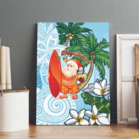 Polynesian Canvas Wall Art Tropical Santa - Plumeria Turquoise Vintage LT7 - Polynesian Pride