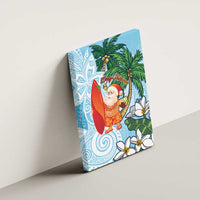 Polynesian Canvas Wall Art Tropical Santa - Plumeria Turquoise Vintage LT7 - Polynesian Pride
