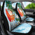 Polynesian Car Seat Cover Tropical Santa - Plumeria Turquoise Vintage