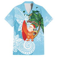 Polynesian Hawaiian Shirt Tropical Santa - Plumeria Turquoise Vintage LT7 Turquoise - Polynesian Pride