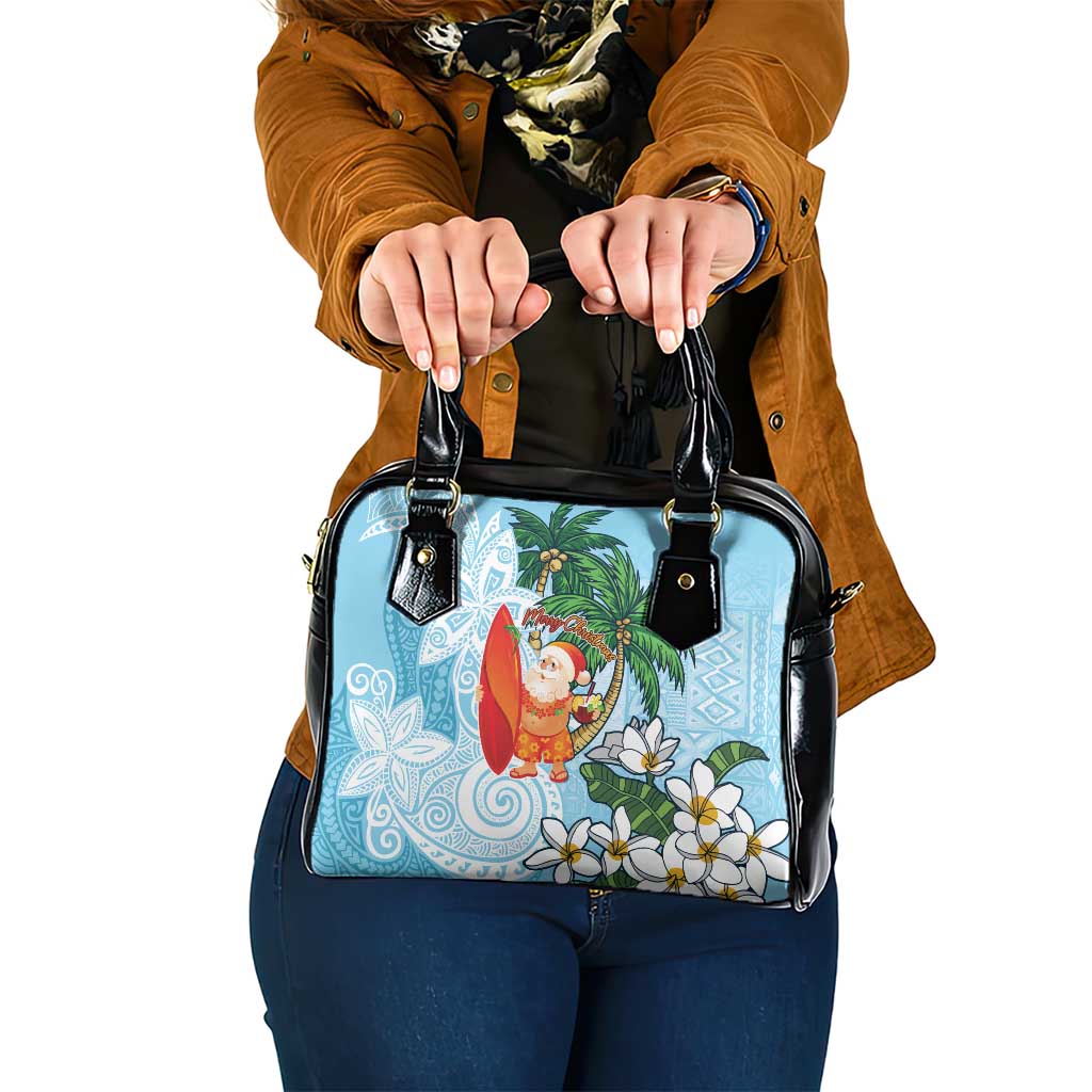 Polynesian Shoulder Handbag Tropical Santa - Plumeria Turquoise Vintage LT7 One Size Turquoise - Polynesian Pride