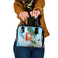 Polynesian Shoulder Handbag Tropical Santa - Plumeria Turquoise Vintage LT7 One Size Turquoise - Polynesian Pride