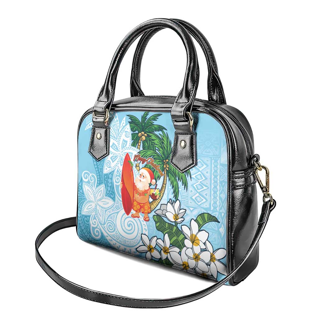 Polynesian Shoulder Handbag Tropical Santa - Plumeria Turquoise Vintage LT7 - Polynesian Pride