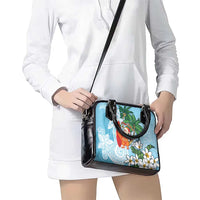 Polynesian Shoulder Handbag Tropical Santa - Plumeria Turquoise Vintage LT7 - Polynesian Pride