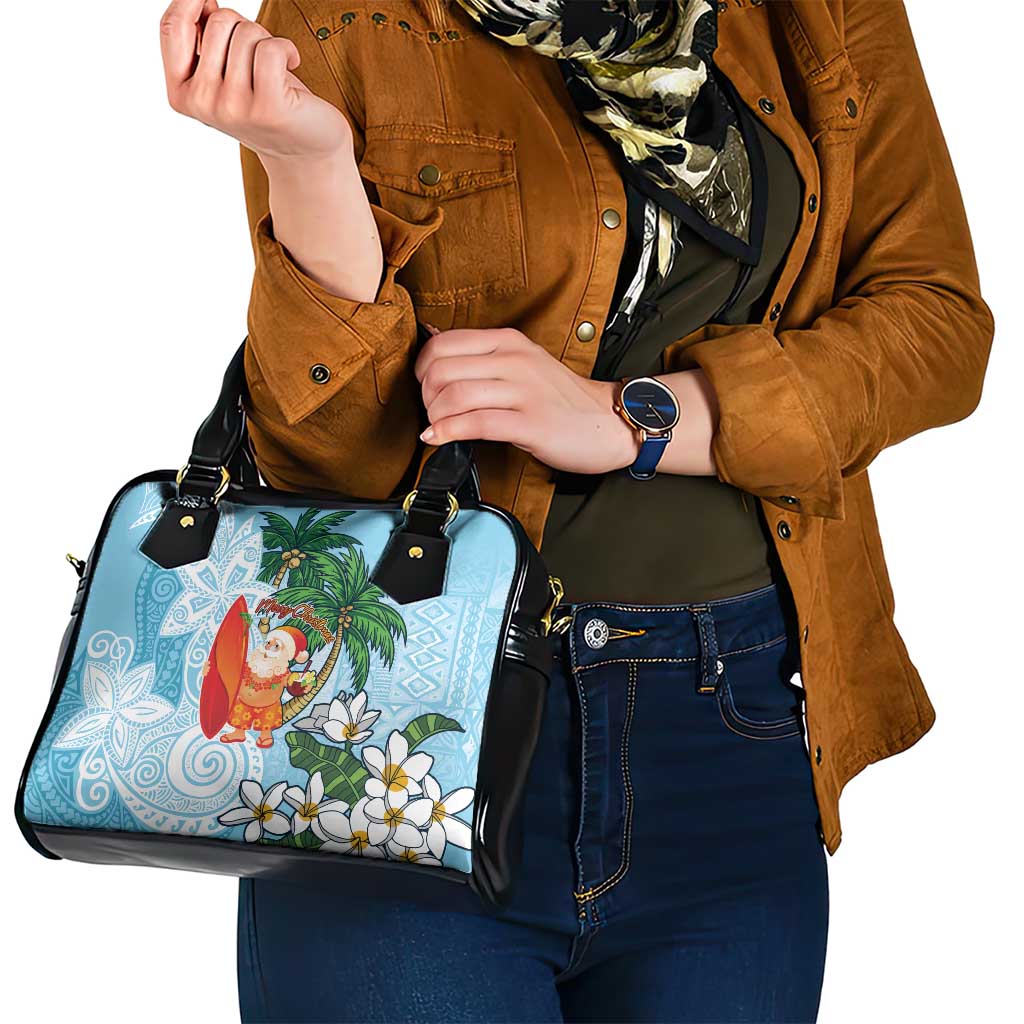 Polynesian Shoulder Handbag Tropical Santa - Plumeria Turquoise Vintage LT7 - Polynesian Pride