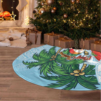 Polynesian Tree Skirt Tropical Santa - Plumeria Turquoise Vintage LT7 - Polynesian Pride