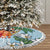 Polynesian Tree Skirt Tropical Santa - Plumeria Turquoise Vintage