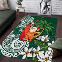 Polynesian Area Rug Tropical Santa - Plumeria Green Vintage LT7 Green - Polynesian Pride