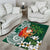 Polynesian Area Rug Tropical Santa - Plumeria Green Vintage