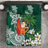 Polynesian Bedding Set Tropical Santa - Plumeria Green Vintage LT7 Green - Polynesian Pride