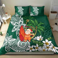 Polynesian Bedding Set Tropical Santa - Plumeria Green Vintage LT7 - Polynesian Pride