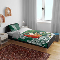 Polynesian Bedding Set Tropical Santa - Plumeria Green Vintage LT7 - Polynesian Pride