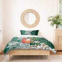 Polynesian Bedding Set Tropical Santa - Plumeria Green Vintage LT7 - Polynesian Pride