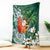 Polynesian Blanket Tropical Santa - Plumeria Green Vintage