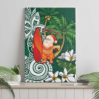 Polynesian Canvas Wall Art Tropical Santa - Plumeria Green Vintage LT7 - Polynesian Pride