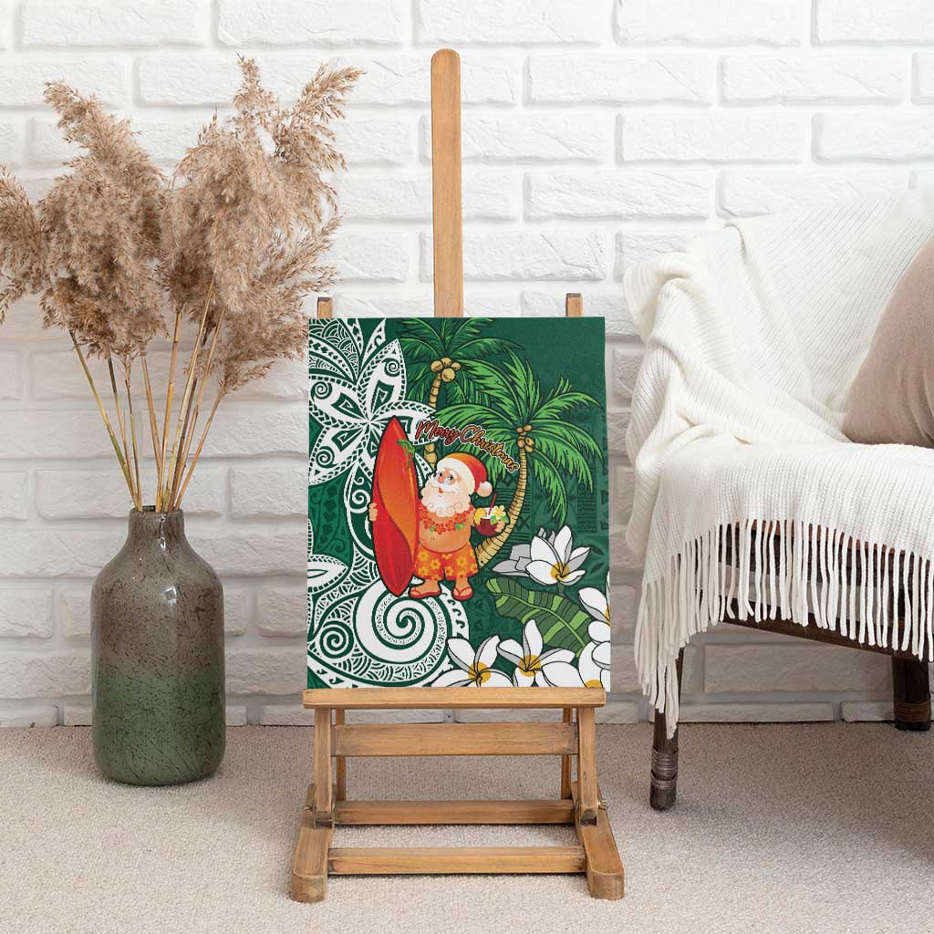 Polynesian Canvas Wall Art Tropical Santa - Plumeria Green Vintage LT7 - Polynesian Pride