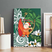 Polynesian Canvas Wall Art Tropical Santa - Plumeria Green Vintage LT7 - Polynesian Pride