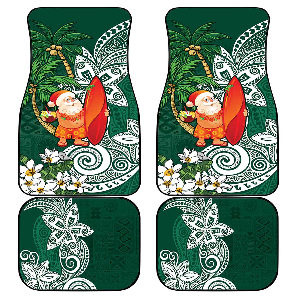 Polynesian Car Mats Tropical Santa - Plumeria Green Vintage LT7 - Polynesian Pride