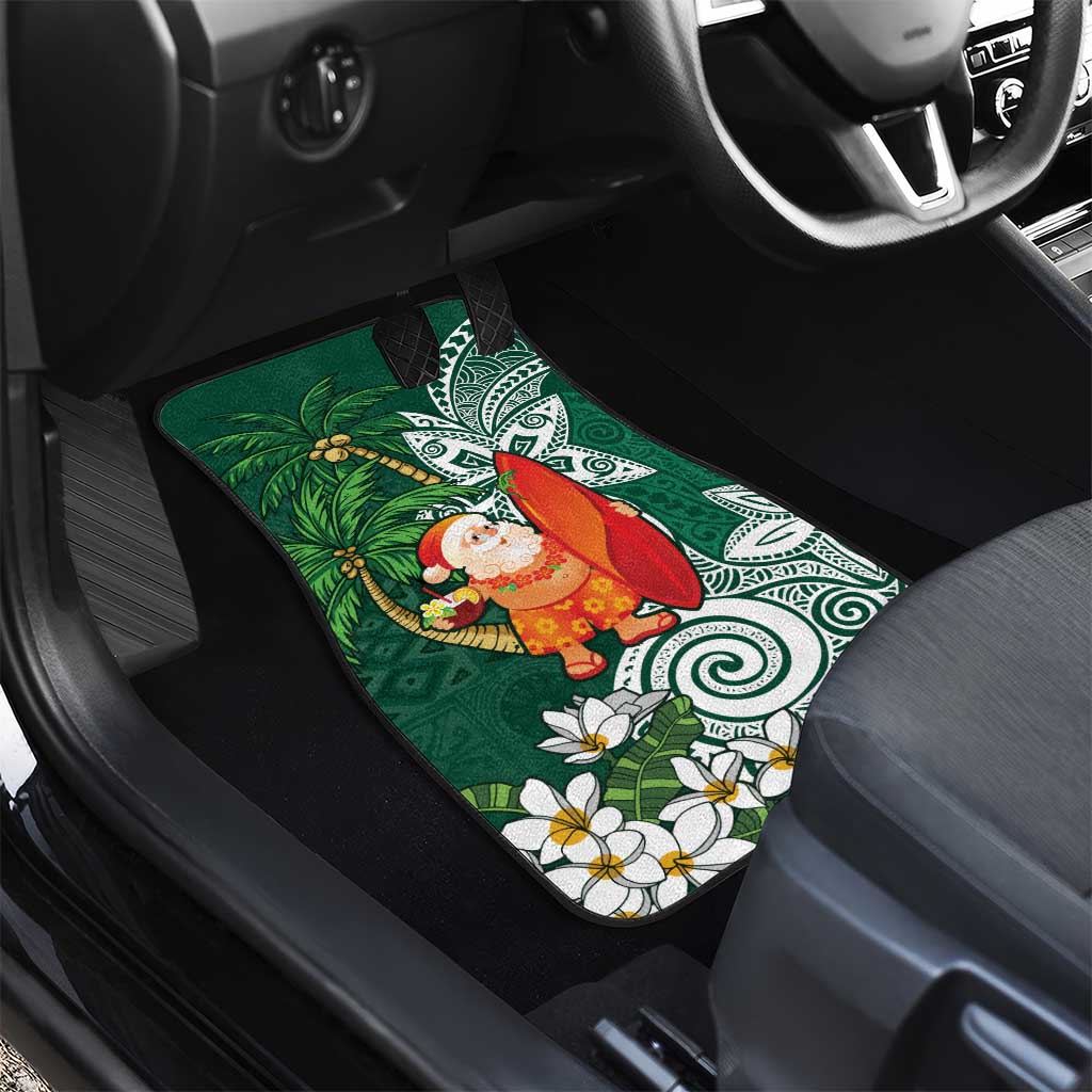 Polynesian Car Mats Tropical Santa - Plumeria Green Vintage LT7 - Polynesian Pride